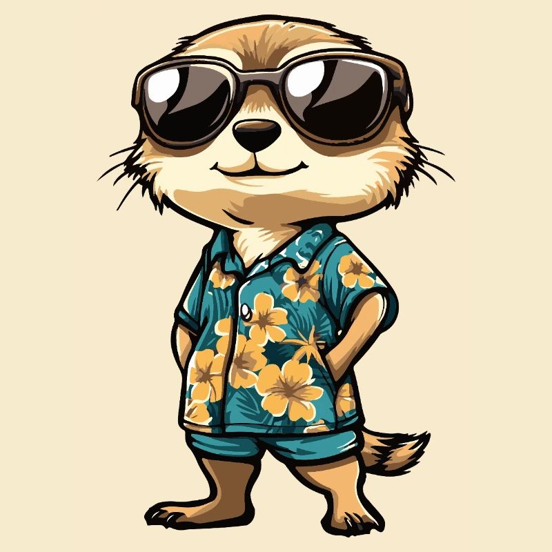 Erdmännchen Comic Urlaub