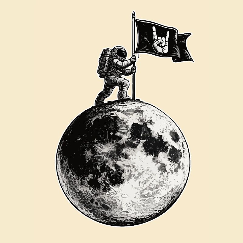 Moon with Rock Flag