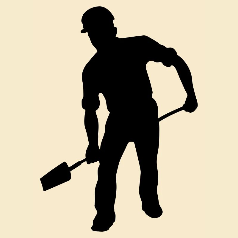Bodenarbeiter mit der Schaufel – harte Arbeit