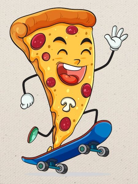 Pizza Slice Skater Cheer