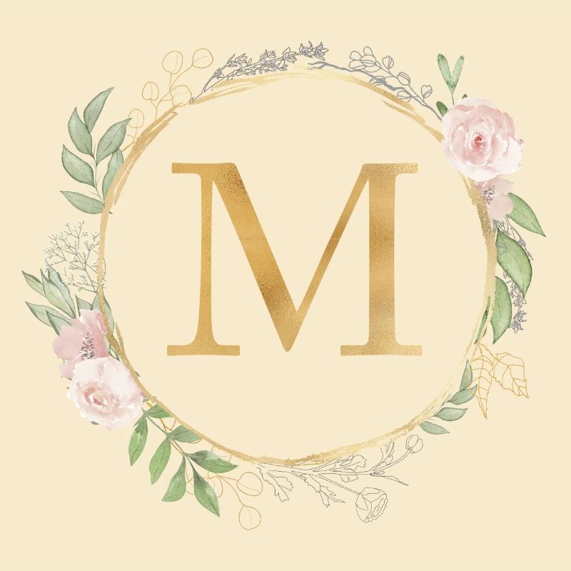 Customizable Monogram M Floral