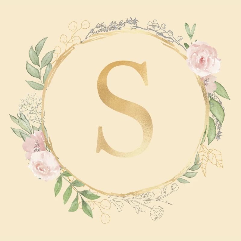 Customizable Monogram S Floral