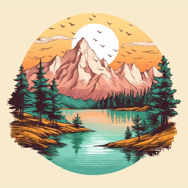 Schöne Landschaft mit Berge, Geschenk Wandern