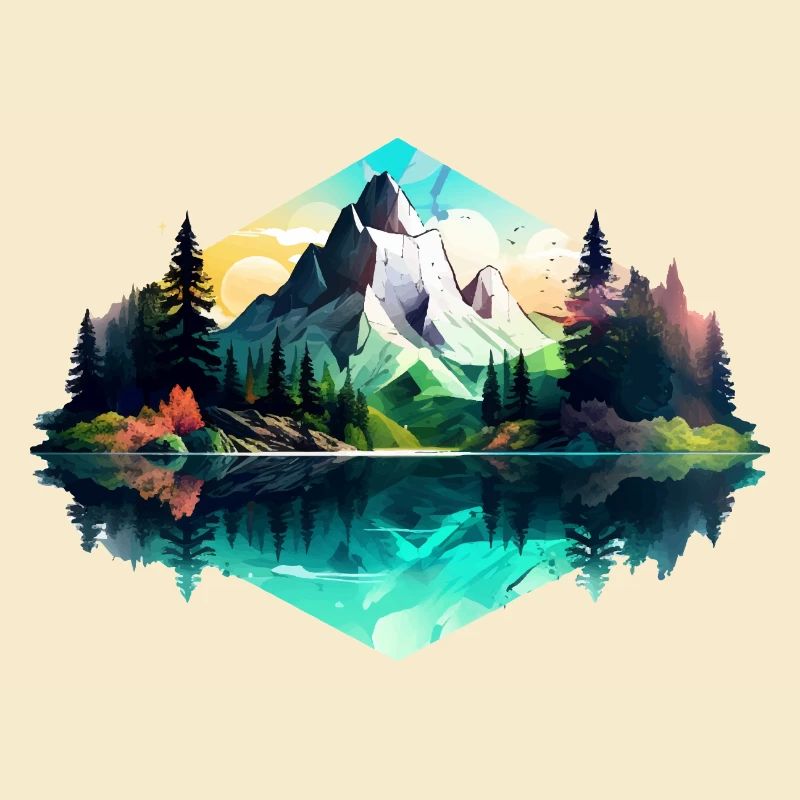 Schöne Landschaft mit Berge, Geschenk Wandern