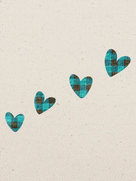 4 herzen stoff kleidung blau