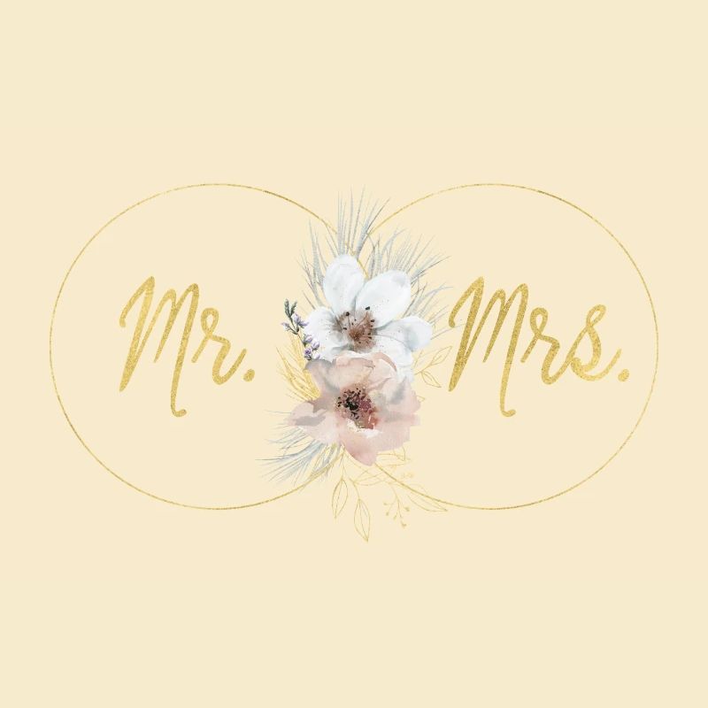 Mr. Mrs. Boho Floral Wreath