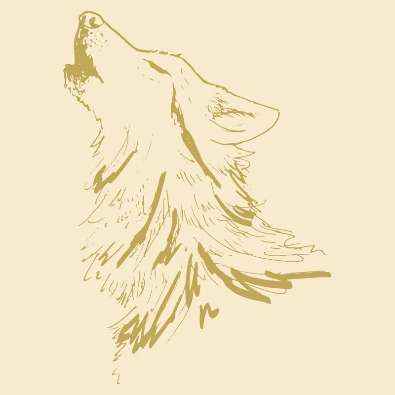 Illustrierte Designs mit Wolf