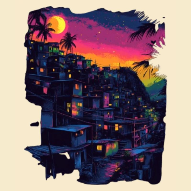 Favela bei Nacht
