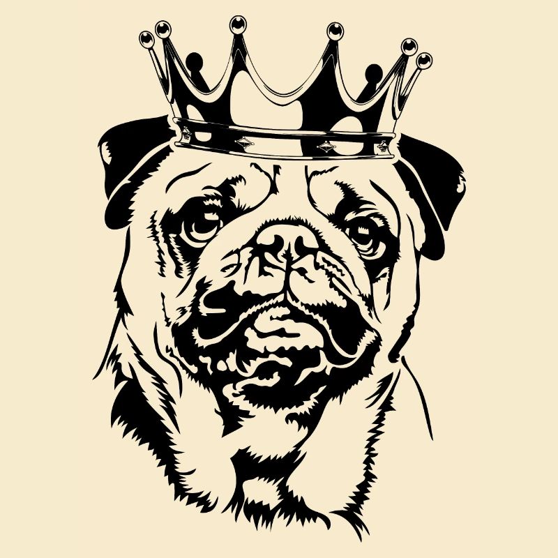 Mops mit Krone Hund Hunde Wilsigns