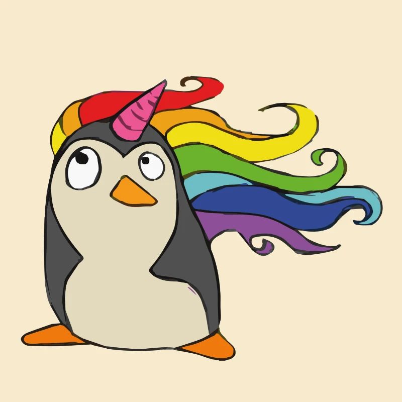 Punguin Einhorn Regenbogen