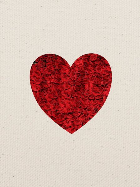 rotes Herz mit Rosen