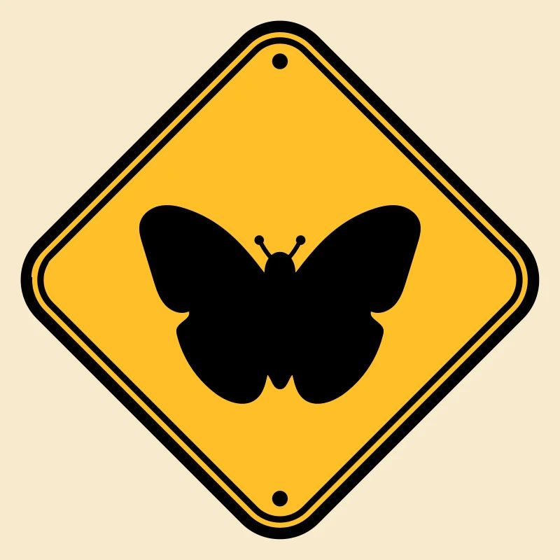 butterfly caution caution note shield zone