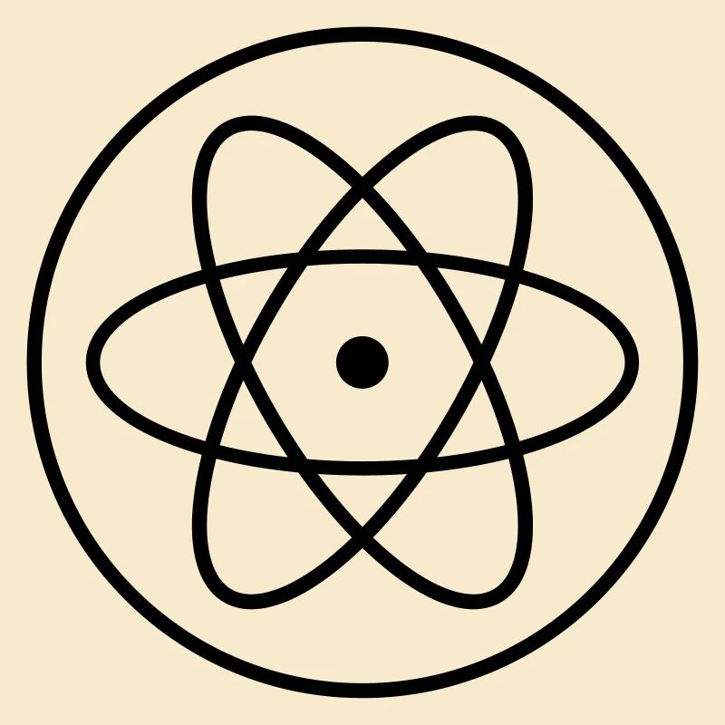 atom symbol researcher science laboratory circle logo