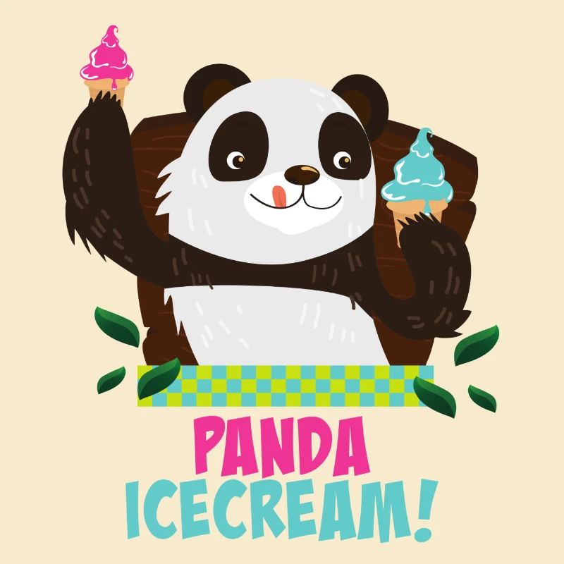 Panda mit Eiscreme