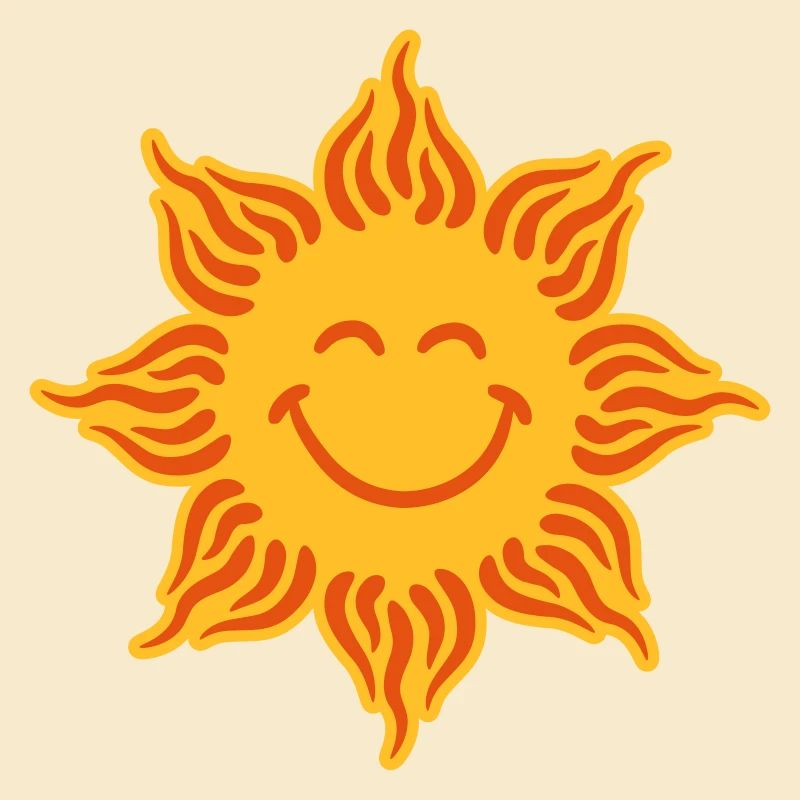 Lachende Sonne Lustig Gesicht
