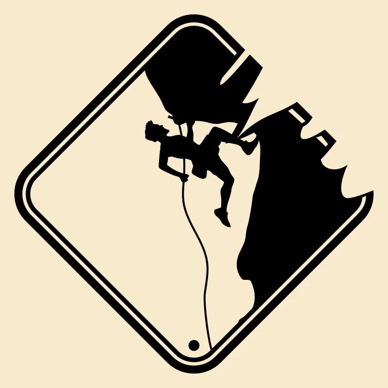 warning danger sign yellow climbing dangerous