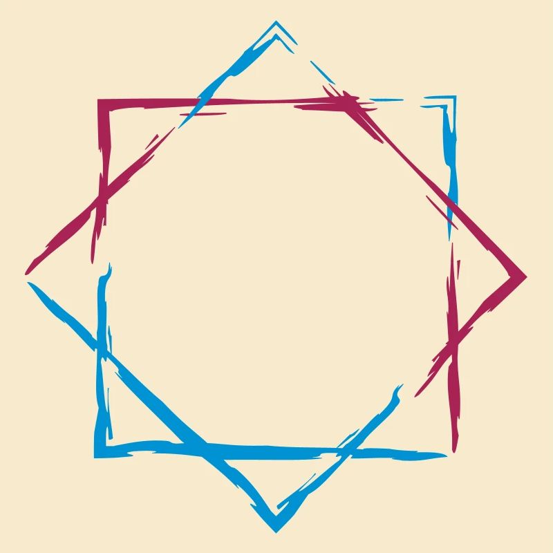 star shape colorful frame square outline square