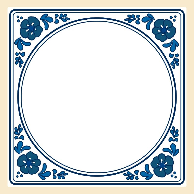 Leerer Fliesen eigener Text - Delft Blue