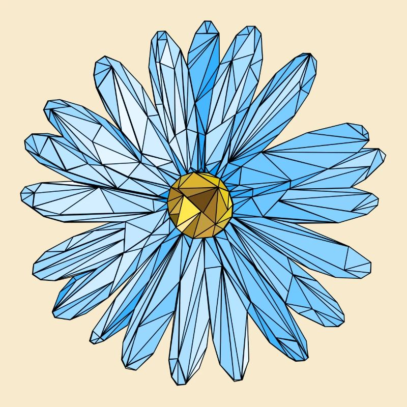 Art de polygone fleur triangle bleu