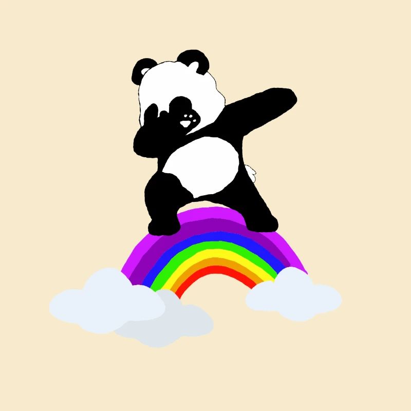 Dabbender Panda Regenbogen Kinder Baby