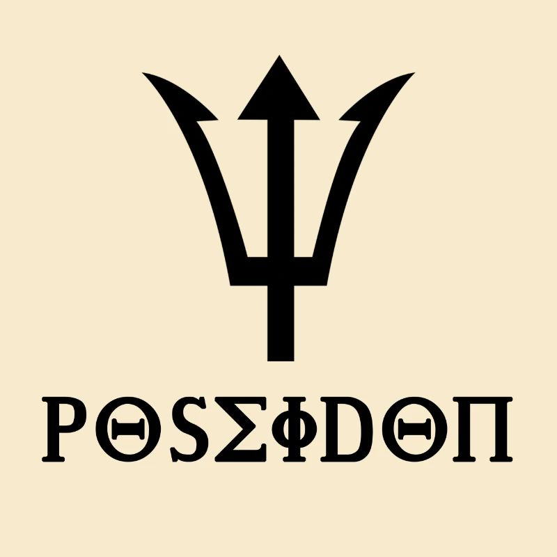 Poseidon design with trident gift idea black