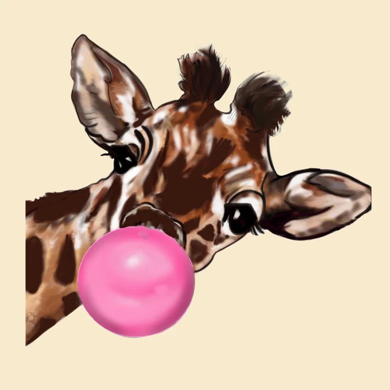 Giraffe mit Bubble gum