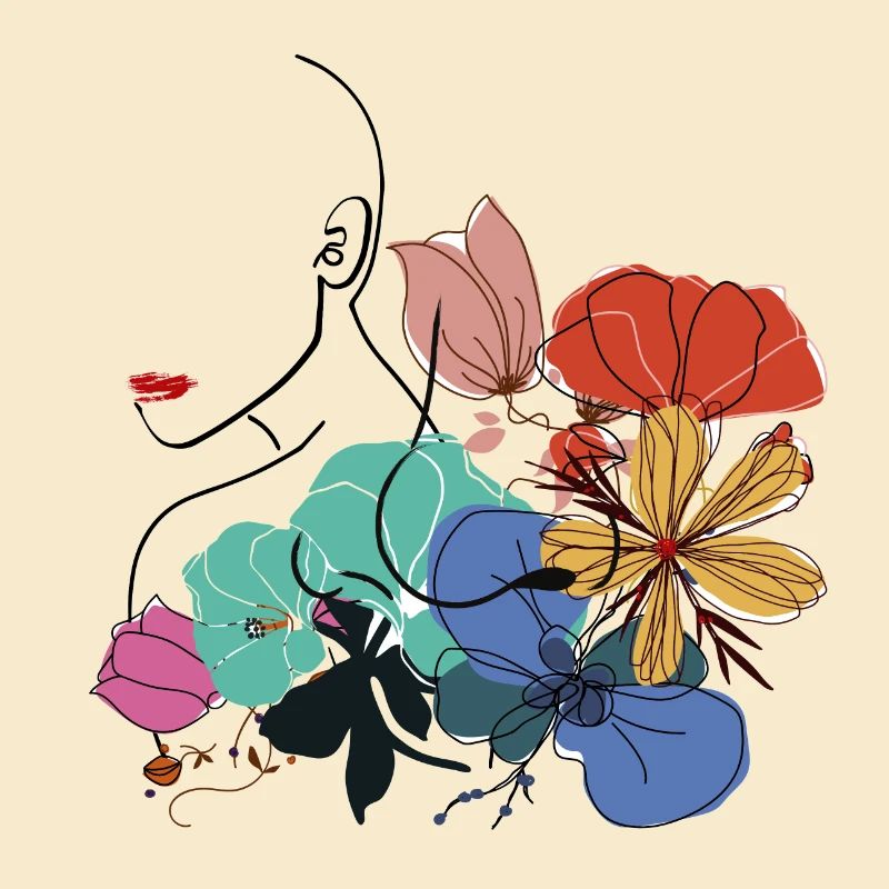 Frau mit Blumen