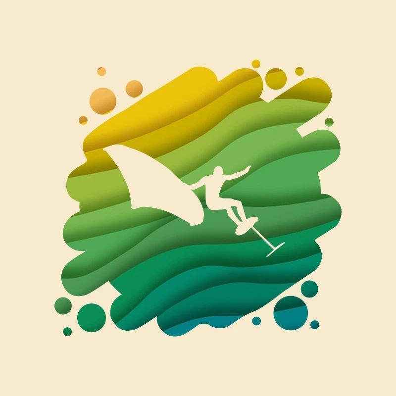 Cadeau de surfeur de surf Wingfoiling double exposition