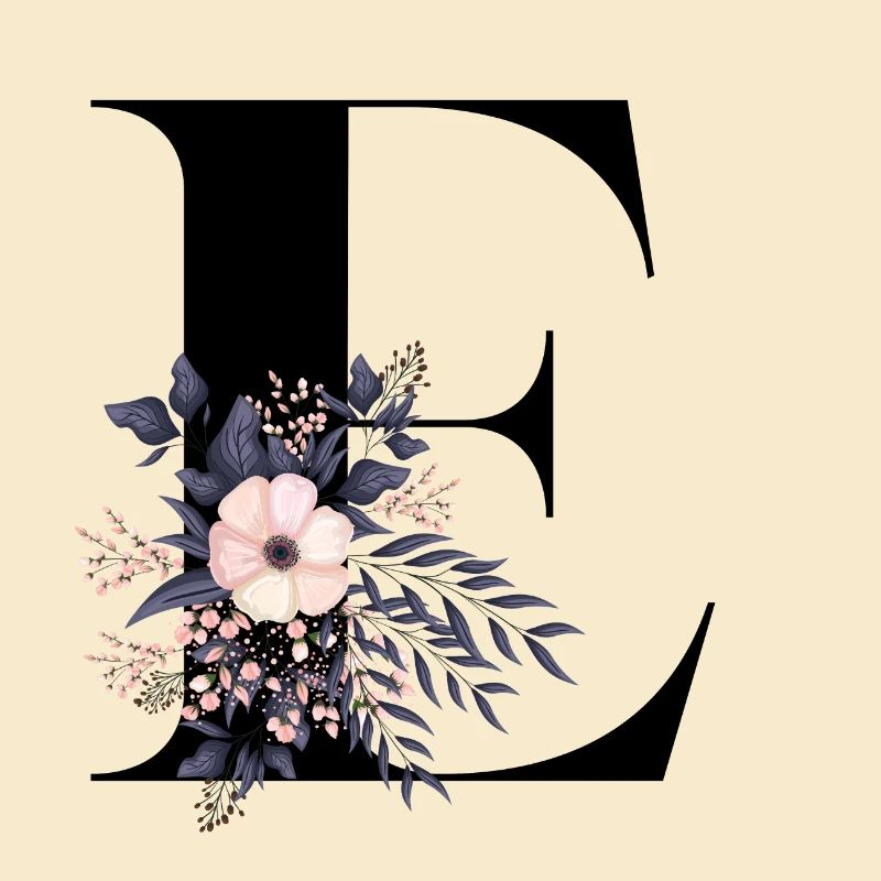 lettre E fleuris