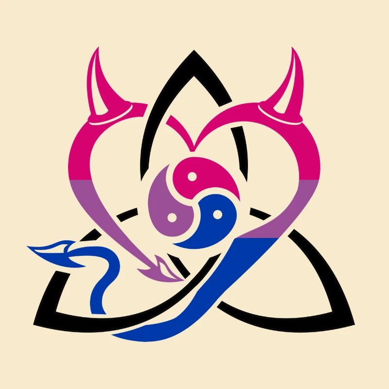 BDSM Devils Heart - celtic triangle, Bi-Color