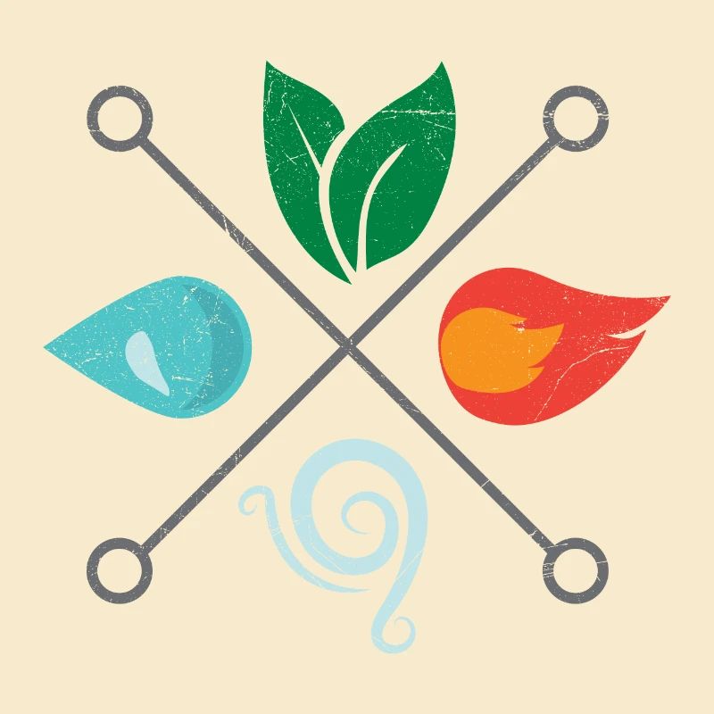 Symbol Vier Elemente Erde Luft Luft Feuer Wasser