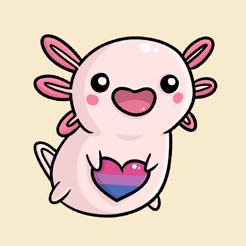 Doux Axolotl Bi Queer drapeau drapeau LGBTQ Kawaii