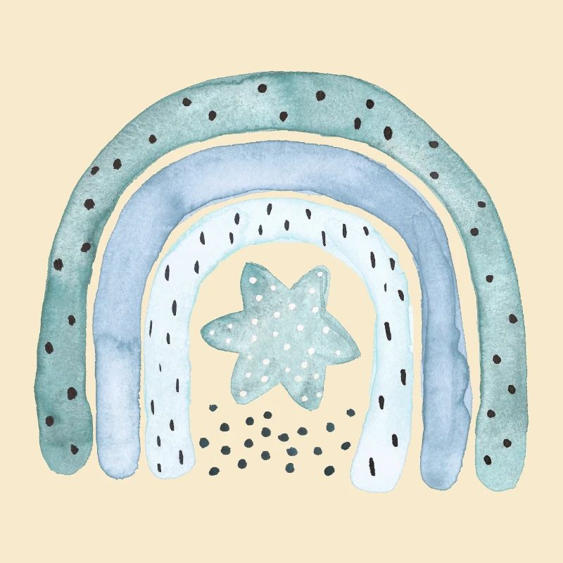 Regenbogen Jeansblau mit Sternchen