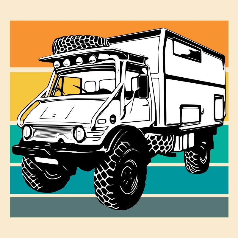 Camping - Unimog - Sonnenuntergang - Oldtimer