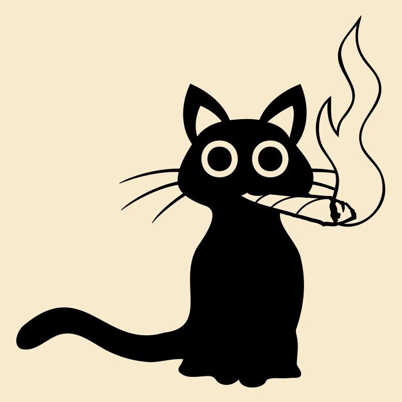 Cat smokes joint