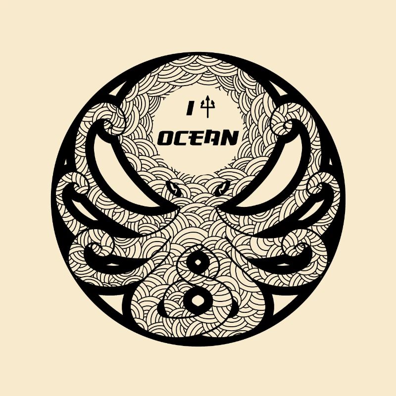 Octopus Grafik (schwarze Version)