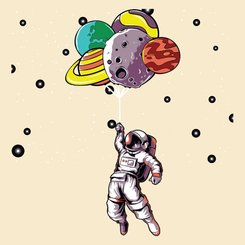 Astronaut mit Luftballons