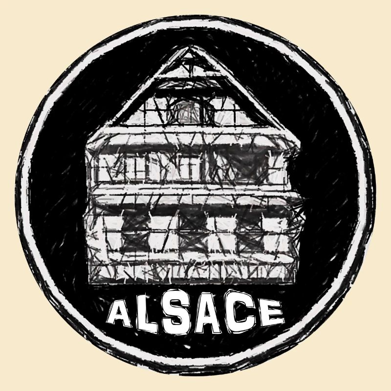 Haus mit elsässischem Logo