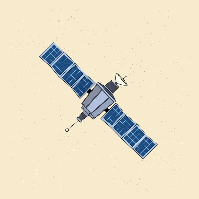 Schwebender Satellit