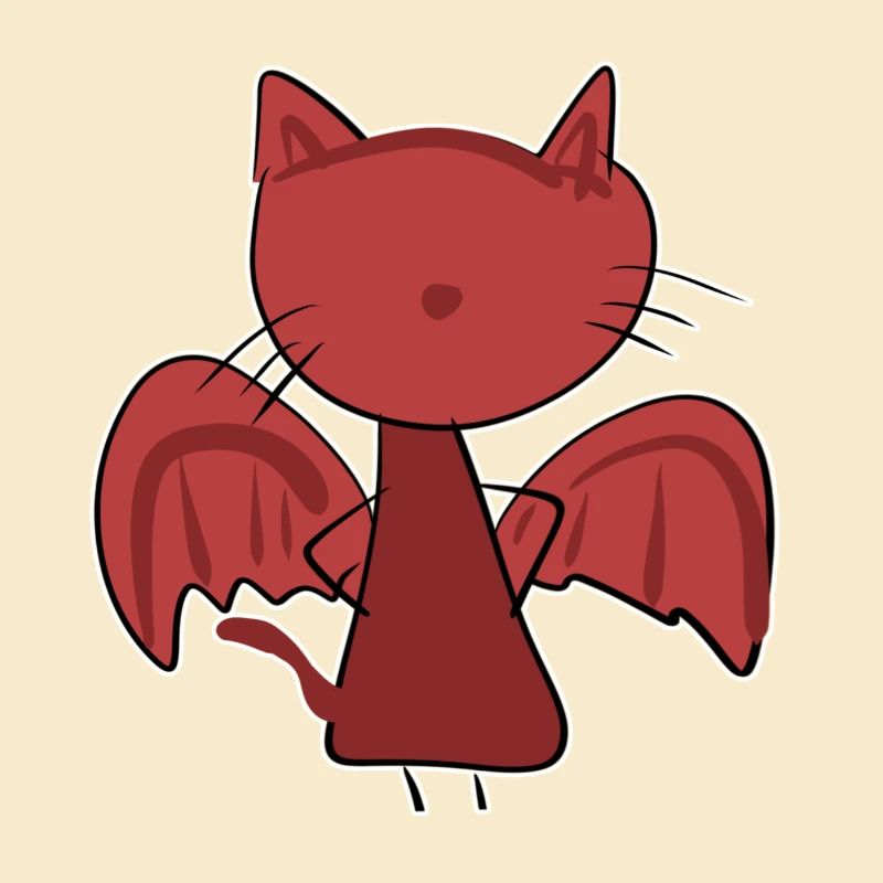 evil cat cartoon devil red