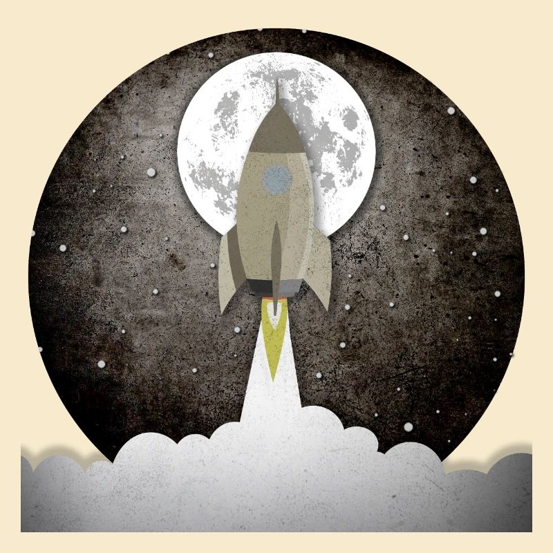 Round old rocket background