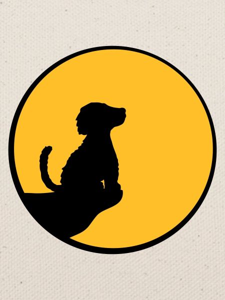 Mond Klippe sitzender Hund