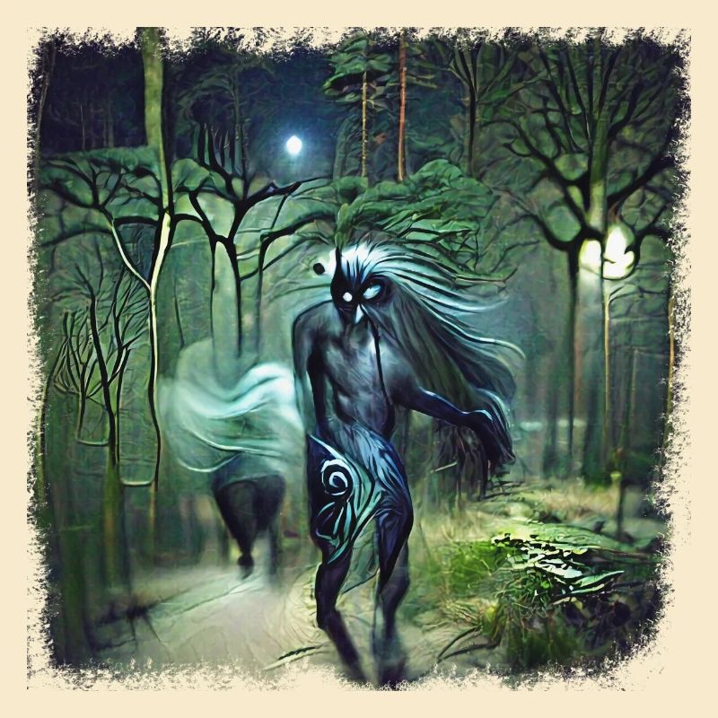 L’ de la forêt devient le marcheur de nuit