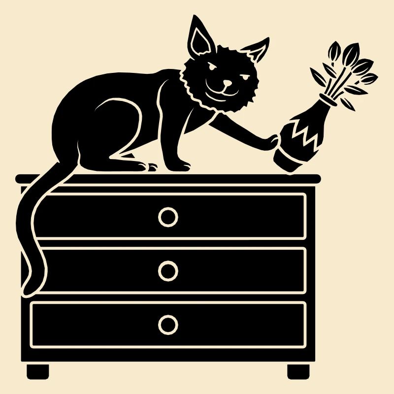 Vase de fleurs de bosses de chat effronté