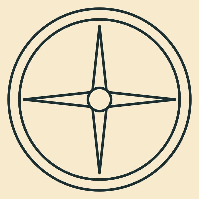 Compass rose with points