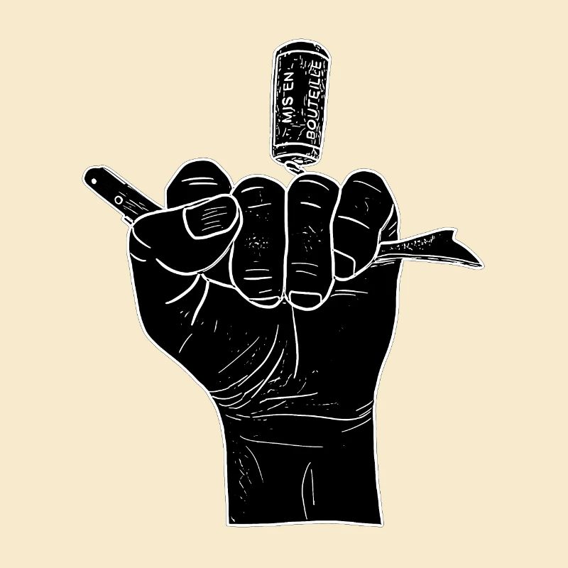 Black hand with corkscrew
