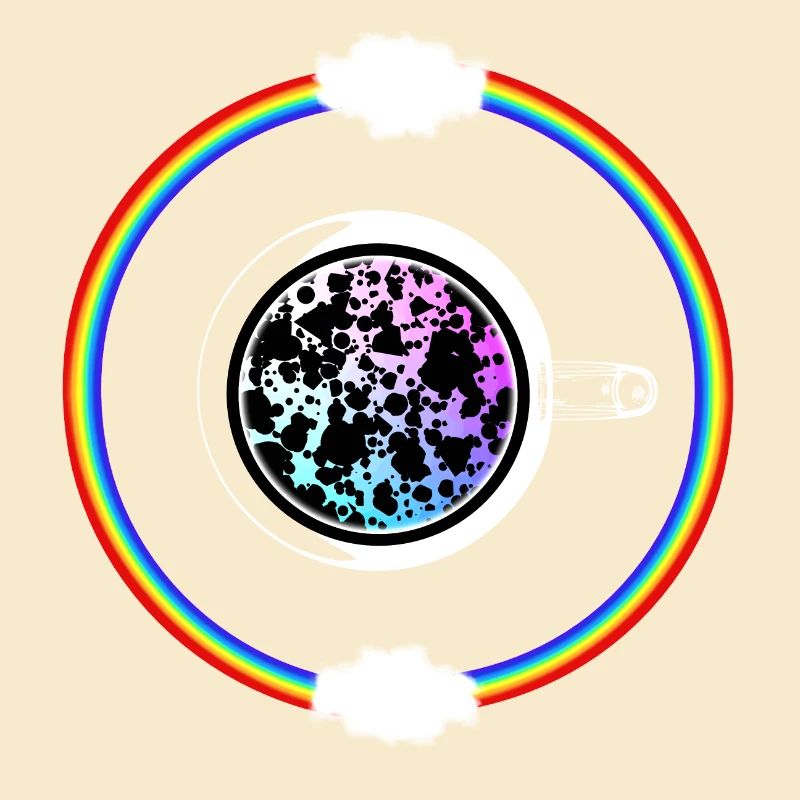 Kaffeetasse mit Regenbogen