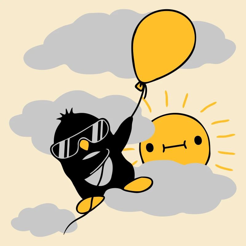 Flying Penguin Balloon Sun