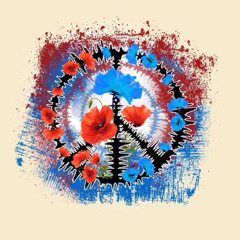Peace / Mohnblumen Peacezeichen