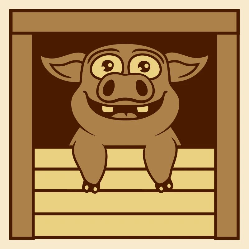 Comic drôle de cochon d’écurie